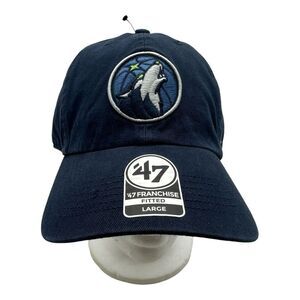 '47 Brand Minnesota Timberwolves NBA Franchise Fitted Hat Cap Navy Blue Size L‎